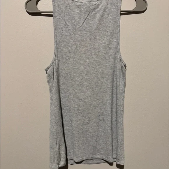Express Heather Gray Buttoned Tank Top - Picture 4 of 4